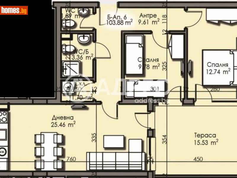 Тристаен, 103m² - Жк. Изгрев, Бургас - Апартамент за продажба - АДРЕС НЕДВИЖИМИ ИМОТИ - 111587799
