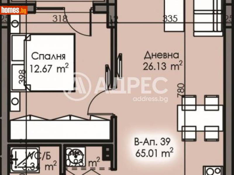 Двустаен, 65m² - Жк. Изгрев, Бургас - Апартамент за продажба - АДРЕС НЕДВИЖИМИ ИМОТИ - 111587917
