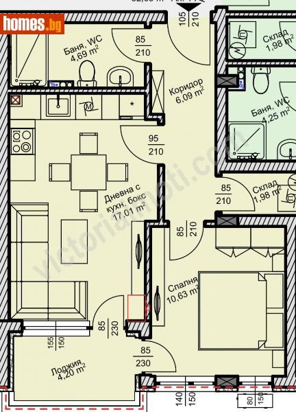 Двустаен, 61m² - Жк. Зона Б, Велико Търново - Апартамент за продажба - ВИКТОРИЯ ИМОТИ - 111589848