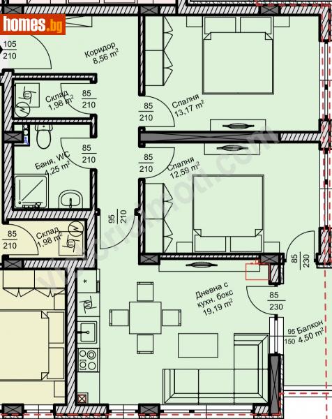 Тристаен, 88m² - Жк. Зона Б, Велико Търново - Апартамент за продажба - ВИКТОРИЯ ИМОТИ - 111591456