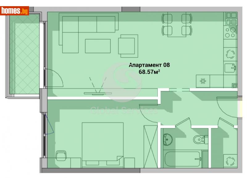 Двустаен, 80m² - Жк. Полигона, София - Апартамент за продажба - Глобъл Сървисиз ООД - 111594725