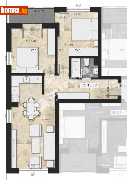 Тристаен, 91m² - София, София - град - Апартамент за продажба - МИРЕЛА - 111635373