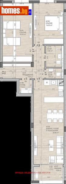 Тристаен, 125m² - Жк. Сухата Река, София - Апартамент за продажба - Ирида - 111680587