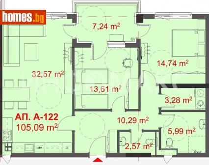 Тристаен, 123m² - Апартамент за продажба - 111682019