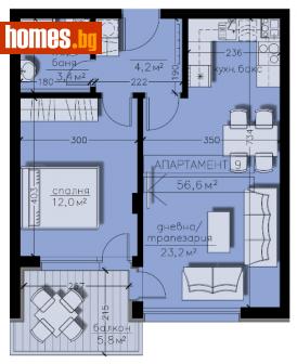 Двустаен, 65m² - Апартамент за продажба - 111713452