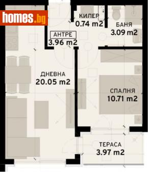 Двустаен, 56m² - Апартамент за продажба - 111724384