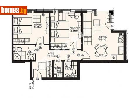 Тристаен, 91m² - Апартамент за продажба - 111743010