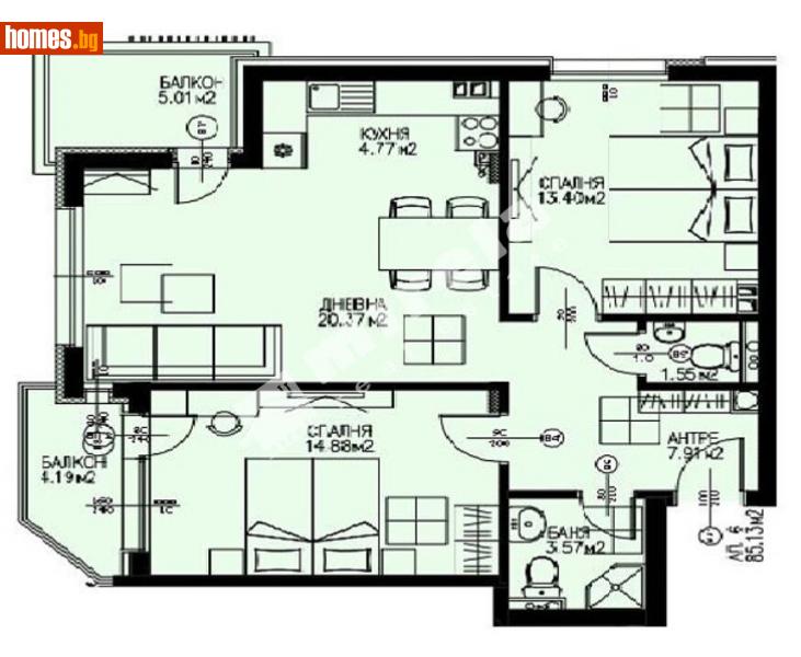 Тристаен, 103m² -  Драгалевци, София - Апартамент за продажба - МИРЕЛА - 111743015