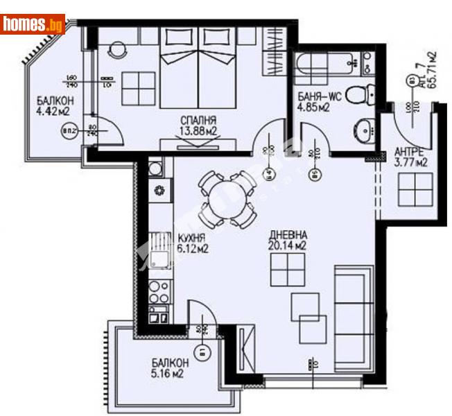 Двустаен, 80m² -  Драгалевци, София - Апартамент за продажба - МИРЕЛА - 111743020