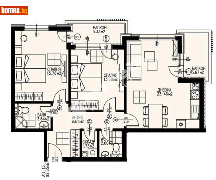 Тристаен, 112m² -  Драгалевци, София - Апартамент за продажба - МИРЕЛА - 111743030