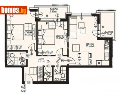 Тристаен, 112m² - Апартамент за продажба - 111743035