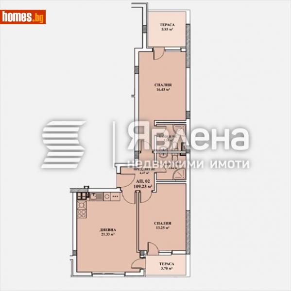 Тристаен, 109m² -  Център, София - Апартамент за продажба - ЯВЛЕНА - 111743139