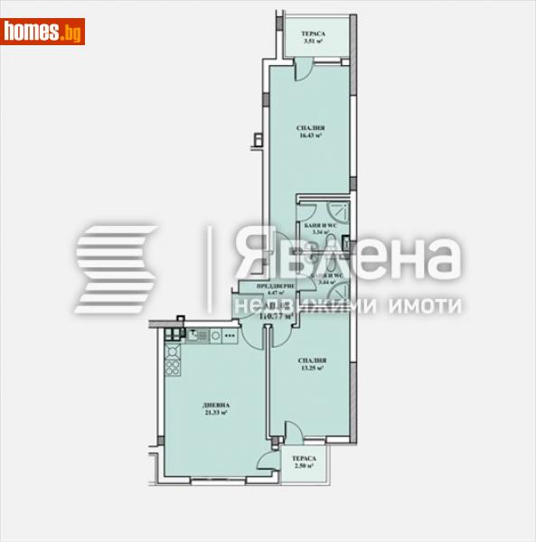 Тристаен, 110m² -  Център, София - Апартамент за продажба - ЯВЛЕНА - 111743141