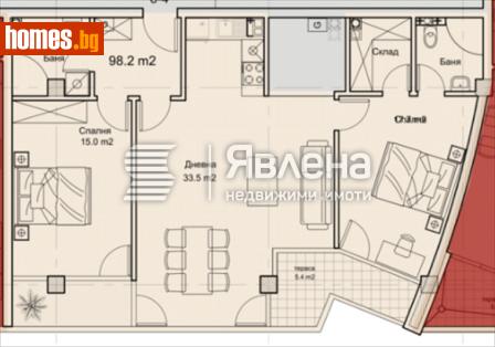 Тристаен, 118m² - Апартамент за продажба - 111743221