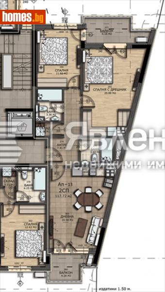 Тристаен, 113m² - Жк. Левски, София - Апартамент за продажба - ЯВЛЕНА - 111743531