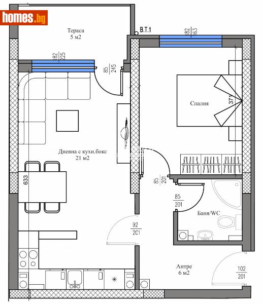 Двустаен, 65m² - Жк. Тракия, Пловдив - Апартамент за продажба - КОНДОР НЕДВИЖИМИ ИМОТИ - 111811282