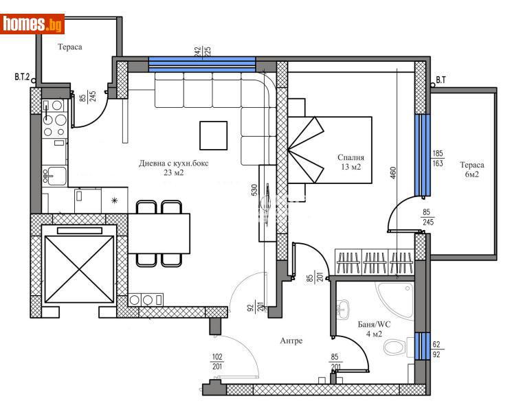 Двустаен, 76m² - Жк. Тракия, Пловдив - Апартамент за продажба - КОНДОР НЕДВИЖИМИ ИМОТИ - 111823678