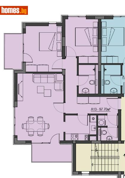 Тристаен, 115m² - Жк. Освобождение, Благоевград - Апартамент за продажба - Обектив Консулт - 111823969