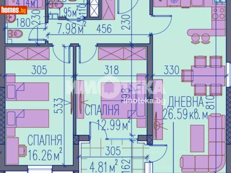 Тристаен, 106m² -  Широк Център, Пловдив - Апартамент за продажба - ИМОТЕКА АД - 111867504
