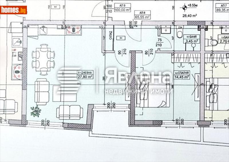 Двустаен, 78m² - Жк. Овча Купел, София - Апартамент за продажба - ЯВЛЕНА - 111894488