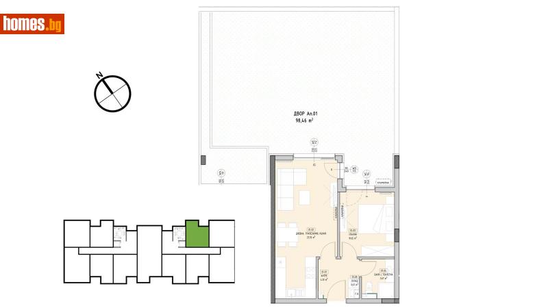 Двустаен, 58m² - Кв. Малинова Долина, София - Апартамент за продажба - Estate Factory - Фабриката за имоти - 111902120