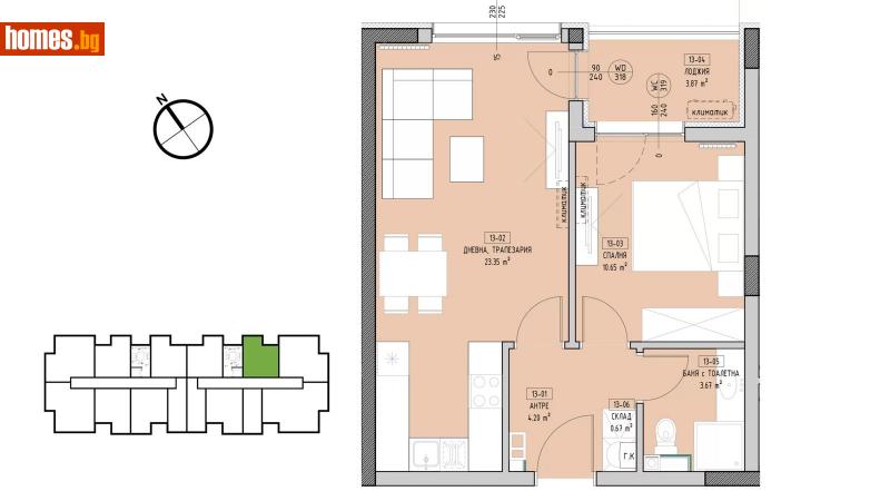 Двустаен, 65m² - Кв. Малинова Долина, София - Апартамент за продажба - Estate Factory - Фабриката за имоти - 111902128