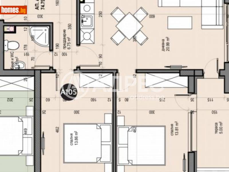 Тристаен, 87m² - Жк. Люлин 5, София - Апартамент за продажба - АДРЕС НЕДВИЖИМИ ИМОТИ - 111933707