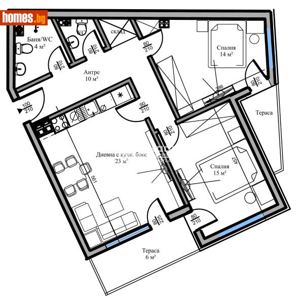 Тристаен, 108m² - Жк. Христо Ботев, Пловдив - Апартамент за продажба - КОНДОР НЕДВИЖИМИ ИМОТИ - 111950248