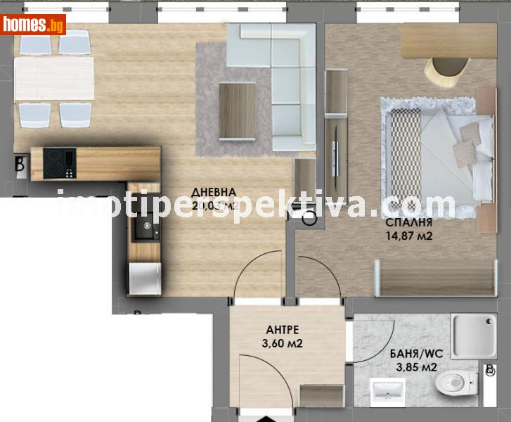 Двустаен, 64m² - Жк. Христо Смирненски, Пловдив - Апартамент за продажба - ПЕРСПЕКТИВА - 111950521
