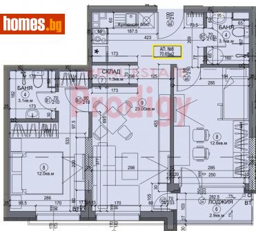 Тристаен, 90m² - Апартамент за продажба - 112007741