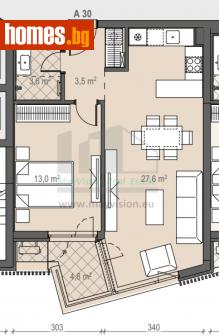 Двустаен, 61m² - Апартамент за продажба - 112028149