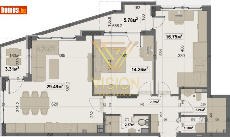 Тристаен, 117m² - Жк. Овча Купел, София - Апартамент за продажба - Vision Real Estate - 112041189