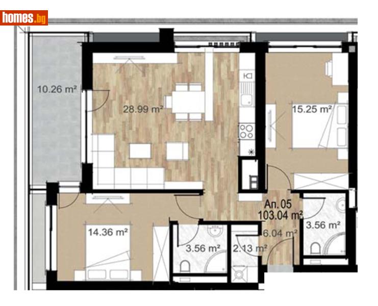 Тристаен, 125m² - Жк. Сердика, София - Апартамент за продажба - Титан Пропъртис - 112044643