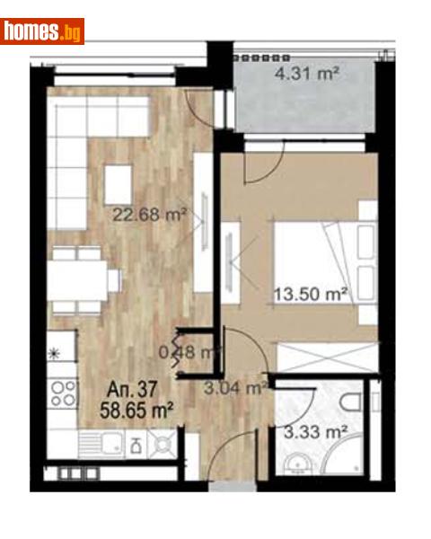 Двустаен, 71m² - Жк. Сердика, София - Апартамент за продажба - Титан Пропъртис - 112044863