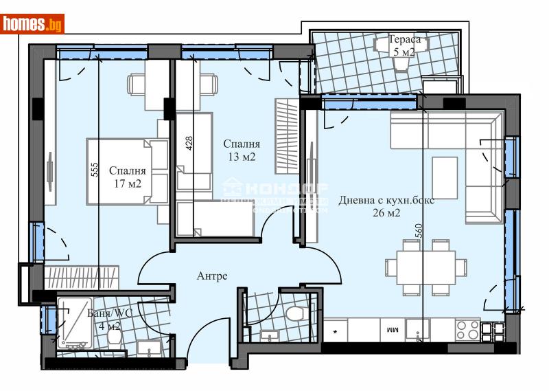 Тристаен, 109m² - Жк. Христо Смирненски, Пловдив - Апартамент за продажба - КОНДОР НЕДВИЖИМИ ИМОТИ - 112061345