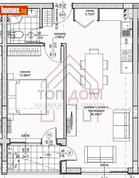 Двустаен, 66m² - Жк. Възраждане, Варна - Апартамент за продажба - Топ Дом  - 112083546