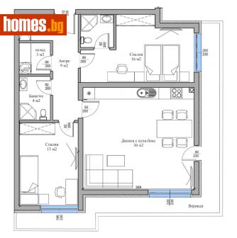 Тристаен, 101m² - Апартамент за продажба - 112095700