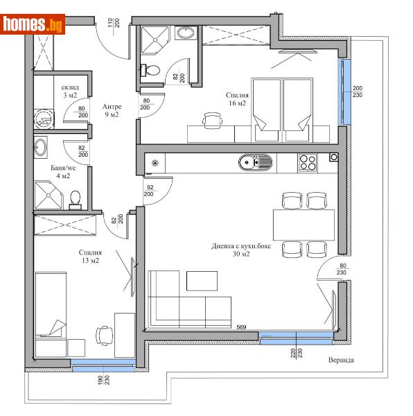 Тристаен, 101m² - Жк. Христо Смирненски, Пловдив - Апартамент за продажба - КОНДОР НЕДВИЖИМИ ИМОТИ - 112095700