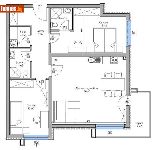 Тристаен, 109m² - Жк. Христо Смирненски, Пловдив - Апартамент за продажба - КОНДОР НЕДВИЖИМИ ИМОТИ - 112095726