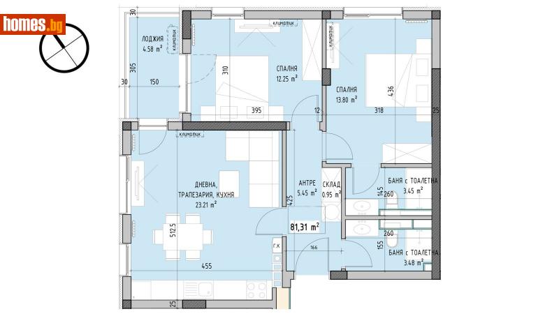 Тристаен, 96m² - Кв. Малинова Долина, София - Апартамент за продажба - Estate Factory - Фабриката за имоти - 112121188