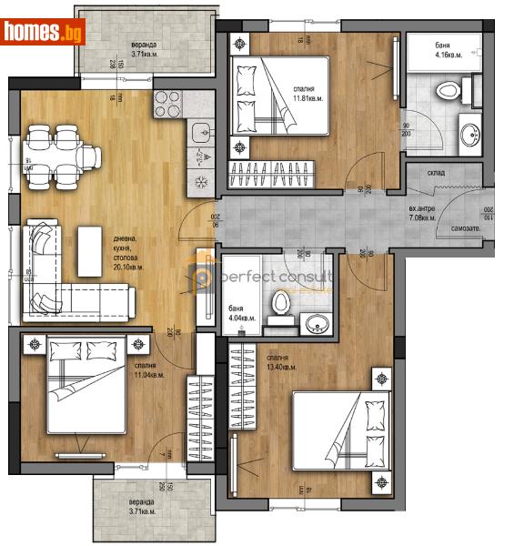 Многостаен, 101m² - Жк. Христо Смирненски, Пловдив - Апартамент за продажба - Перфект Консулт - 112141883