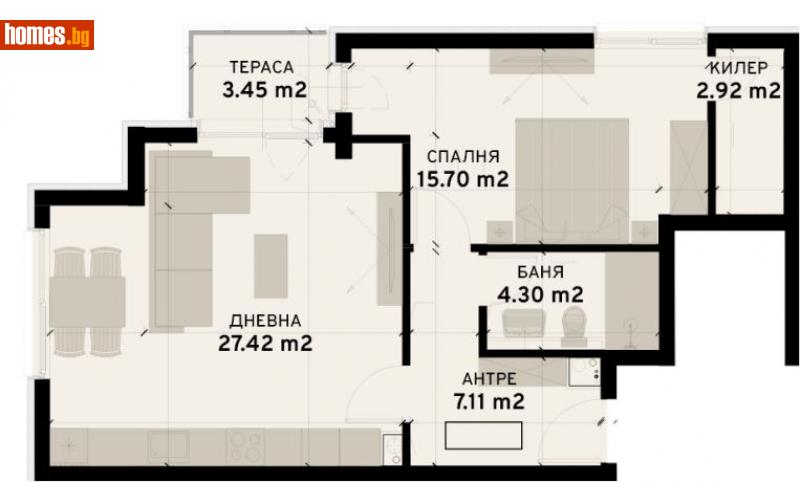 Двустаен, 79m² - Жк. Овча Купел 2, София - Апартамент за продажба - Имоти 365 - 112153219