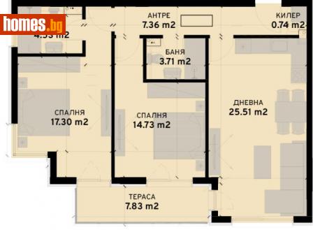 Тристаен, 105m² - Апартамент за продажба - 112153229