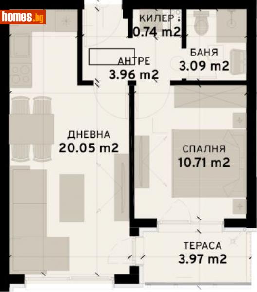 Двустаен, 56m² - Жк. Овча Купел 2, София - Апартамент за продажба - Имоти 365 - 112153286