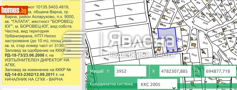 Парцел, 2930m² - Варна, Варна - Парцел за продажба - ЯВЛЕНА - 112157304