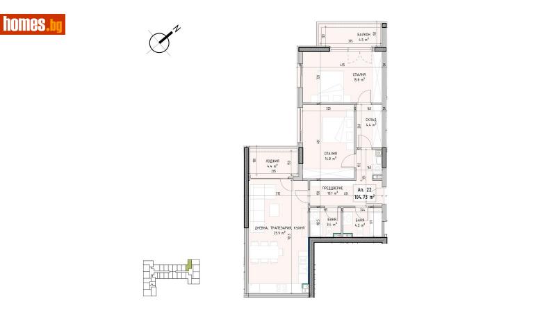 Тристаен, 122m² - Кв. Малинова Долина, София - Апартамент за продажба - Estate Factory - Фабриката за имоти - 112169961