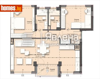 Тристаен, 121m² - Апартамент за продажба - 112173619