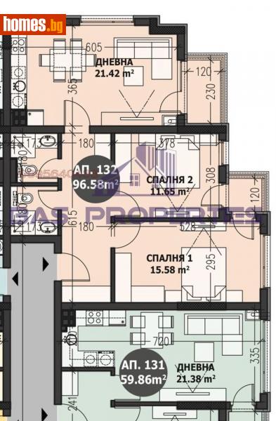 Тристаен, 97m² - Кв. Малинова Долина, София - Апартамент за продажба - BasProperties - 112183603