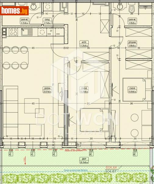 Тристаен, 155m² - Кв. Кръстова Вада, София - Апартамент за продажба - DOT.WON Real Estate  - 112200642