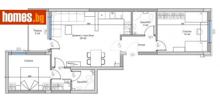 Тристаен, 97m² - Апартамент за продажба - 112203217